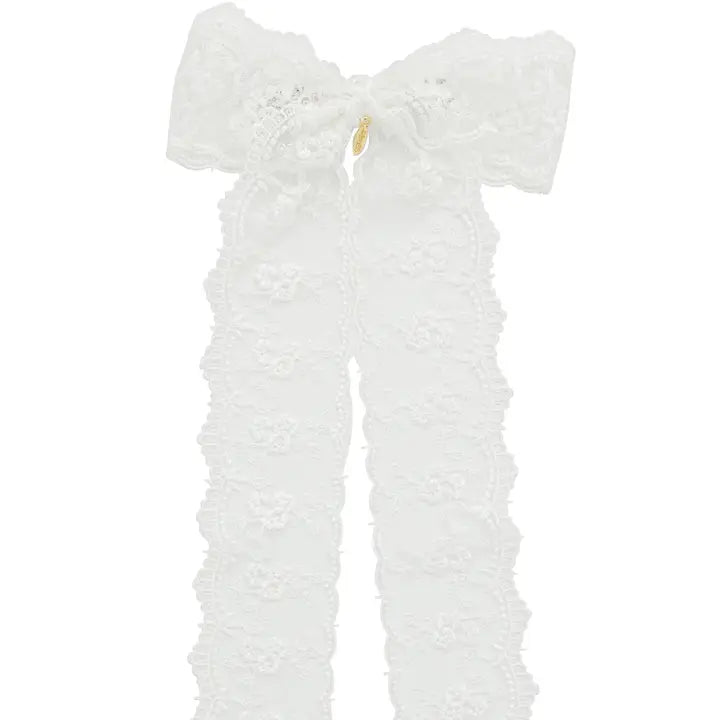 Princess Lace Long Bow-White