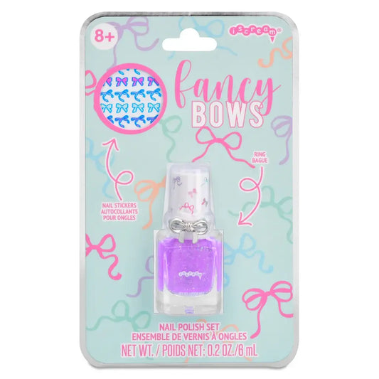 Iscream Fancy Bows Nail Polish Ring Set