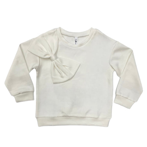 ML Kids Bow Detailed Sweatshirt-White
