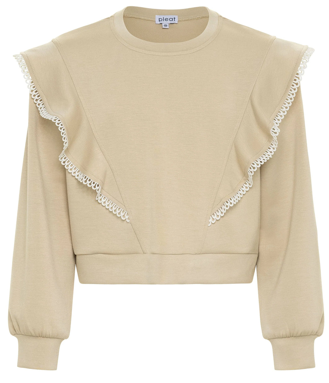 Pleat Livvy Sweatshirt-Beige