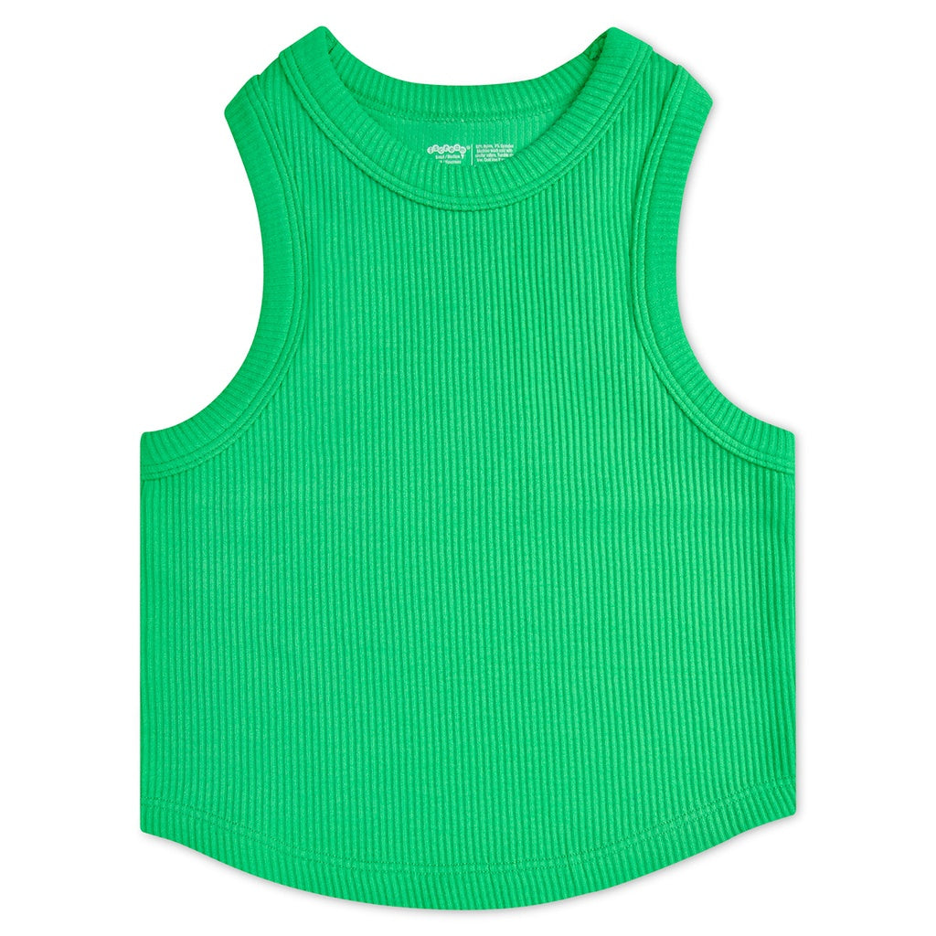 Iscream Glam Green Ribbed Racerback Top