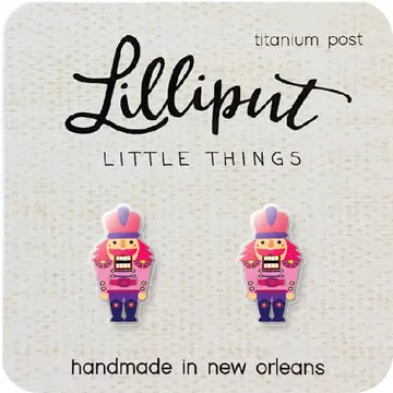 Pink Christmas Nutcracker Earrings