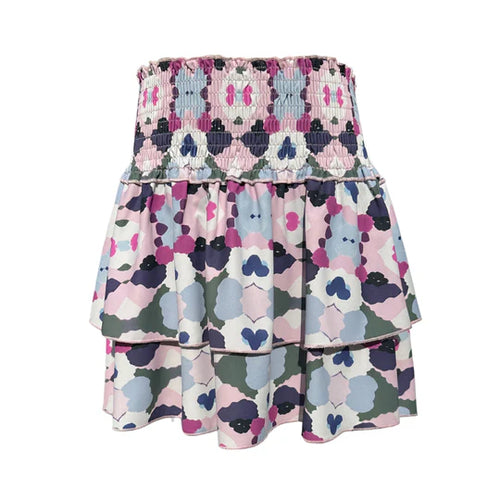 Pleat Scottie Skirt-Magenta Ink Blot