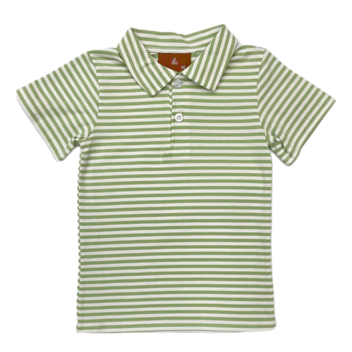 Millie Jay Short Sleeve Stripe Polo-Green