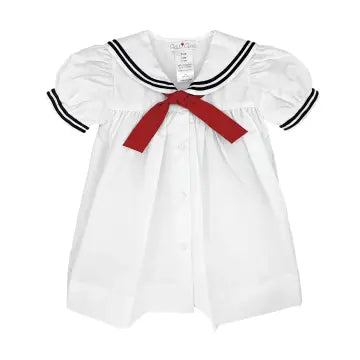 Petit Ami Nautical Sailor Dress-White