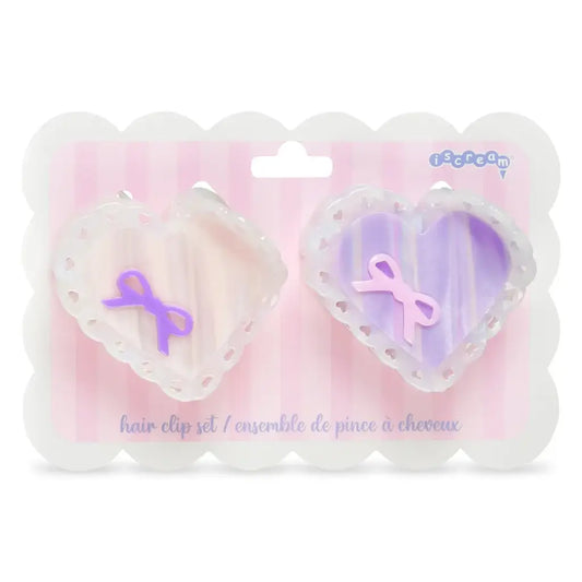Iscream Heart Bow Hair Clips