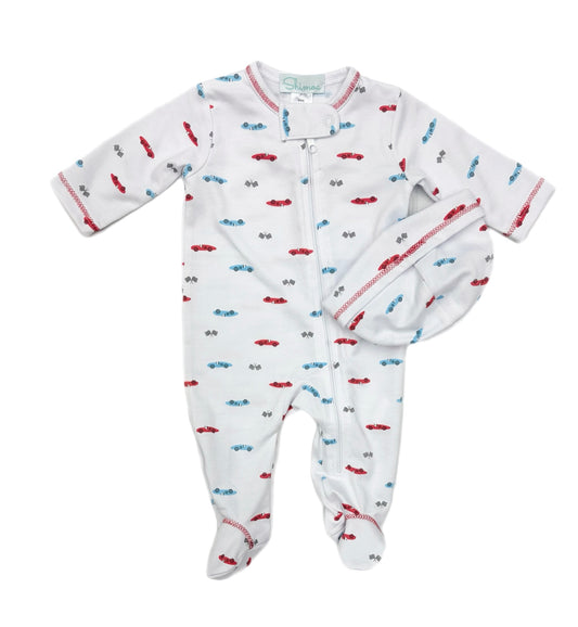 Shimoa Race Car Zip Footie w/ Hat