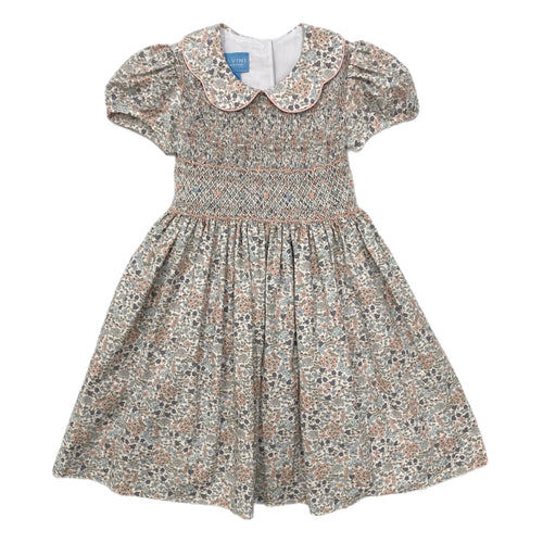 Anavini Orange & Blue Liberty Floral S/S Dress