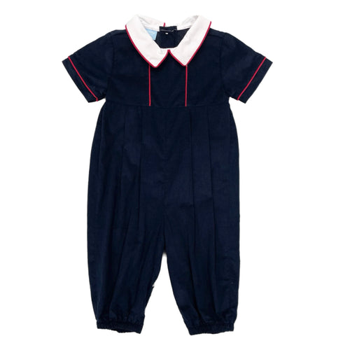 CLO Charles Corduroy Romper-Navy/Red