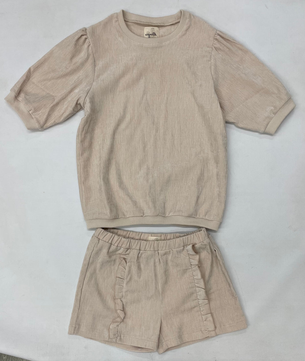 Vignette Cream Ruffle Short Set