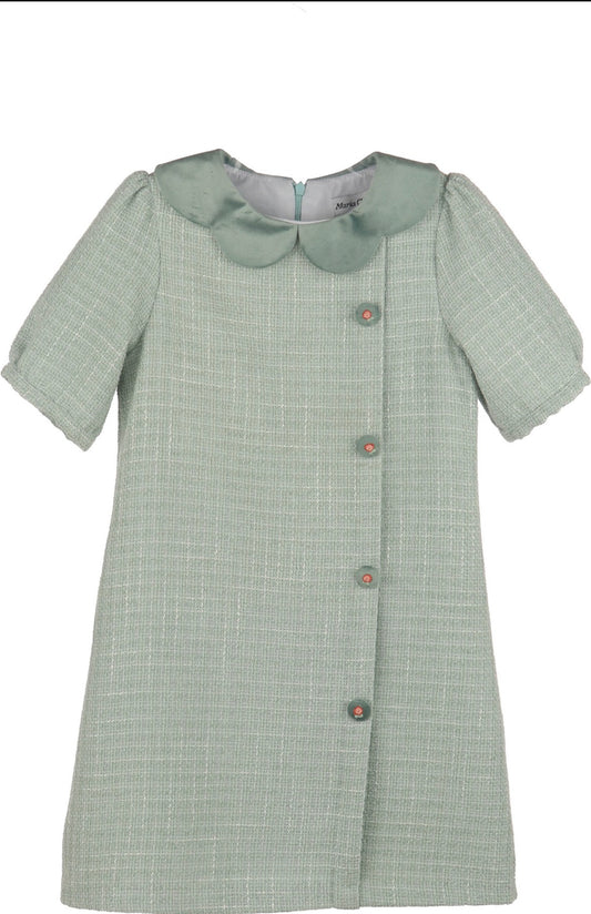 Luli & Me Chanel Shift Dress-Green