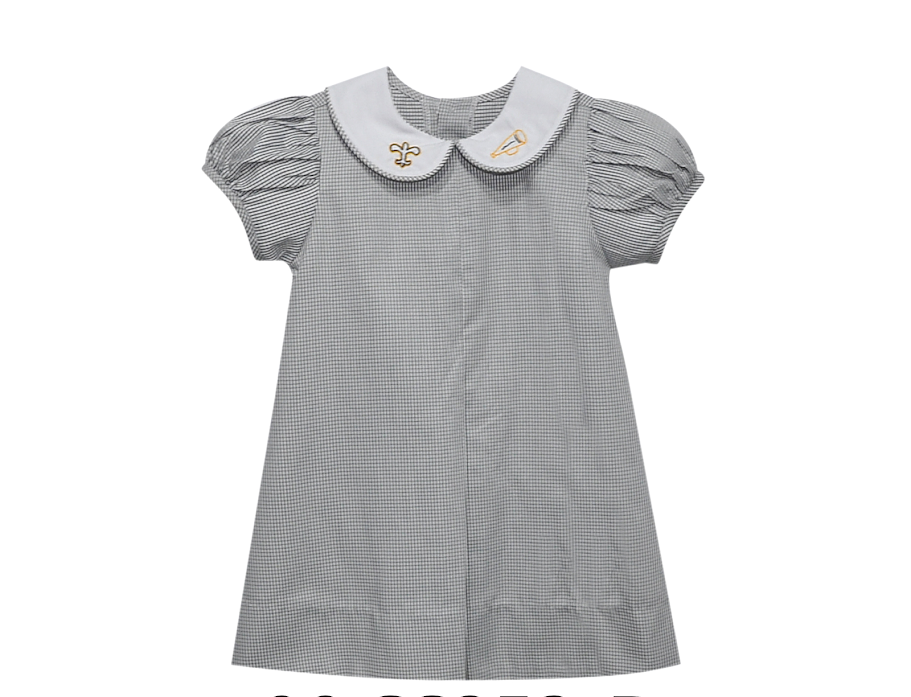 Southern Saturday Fleur de Lis Hand Emb A Line Dress