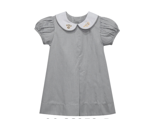 Southern Saturday Fleur de Lis Hand Emb A Line Dress