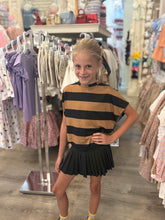 Erge Gold/Black Stripe Cross Back Top