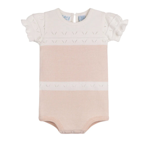 Feltman Blush Contrast Girls Knit Bubble