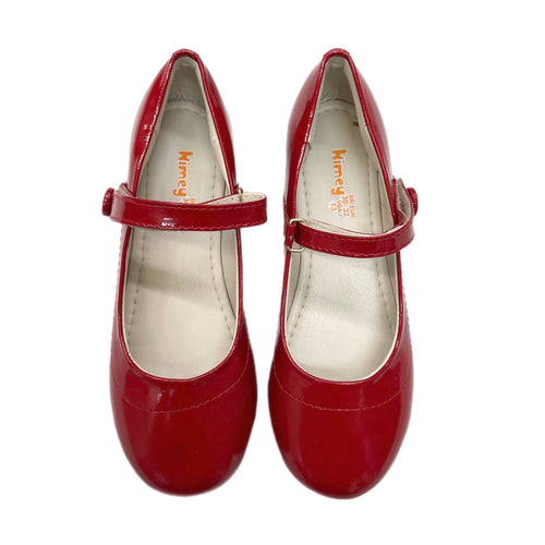 Kimey Red Velcro Strap Ballet Flat