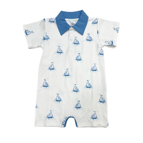 LuLu Bebe Sailboat Collared Romper
