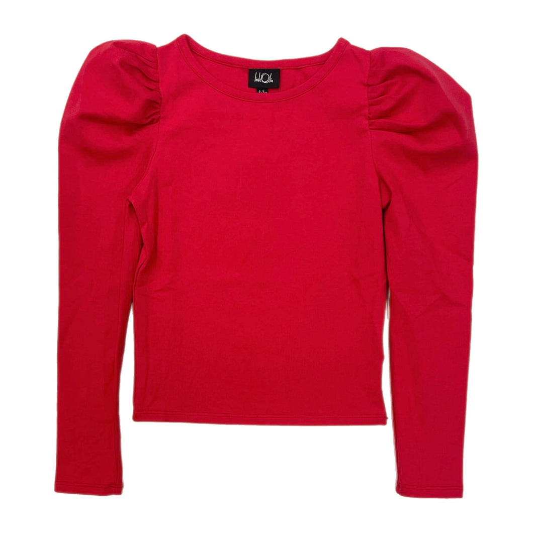Little Olin Red Puff Sleeve Top