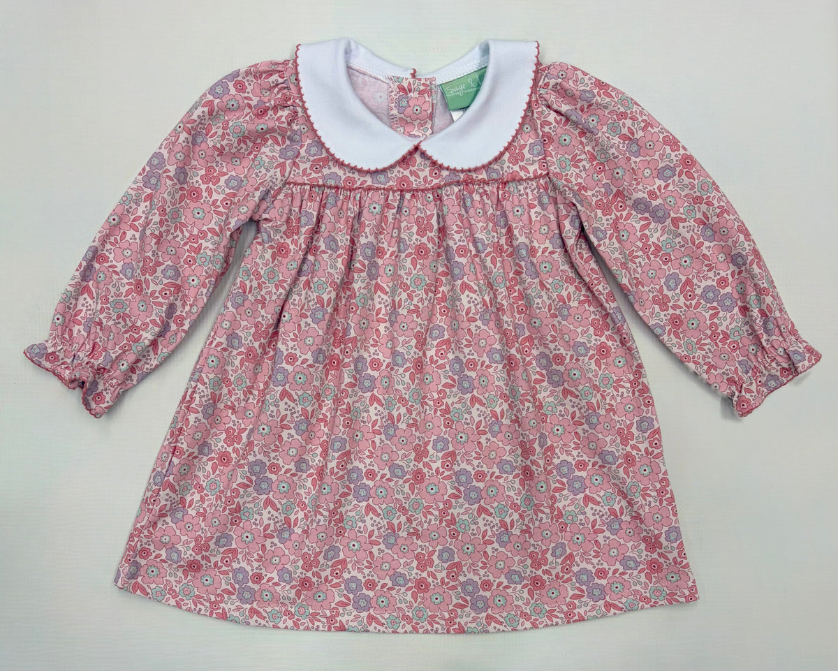 Mauve Floral Peterpan Collar Dress