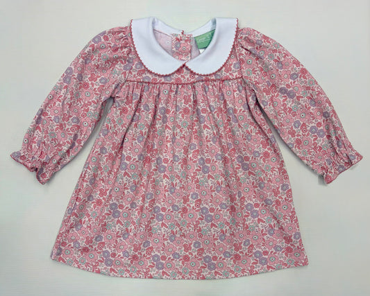 Mauve Floral Peterpan Collar Dress