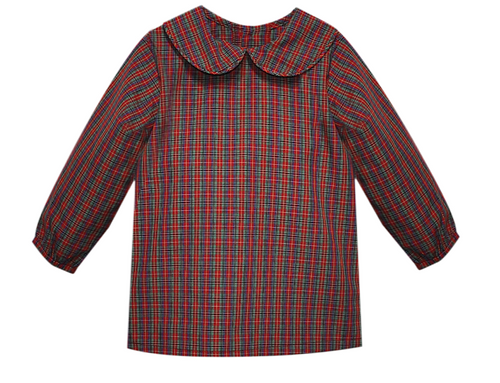 RN Teagan Red Plaid Peterpan Collar Shirt
