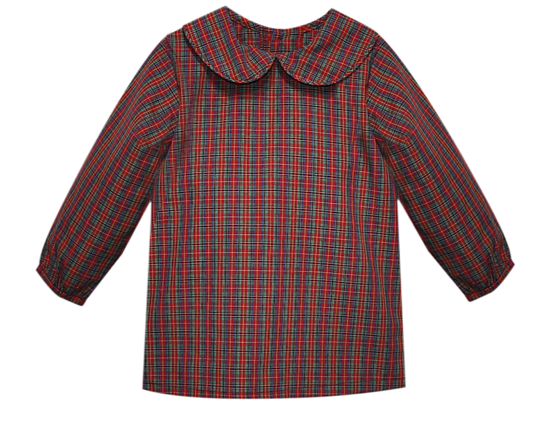 RN Teagan Red Plaid Peterpan Collar Shirt