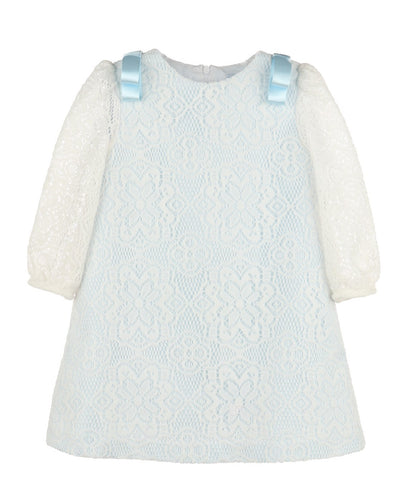 Luli & Me Dainty Lace Dress-Blue