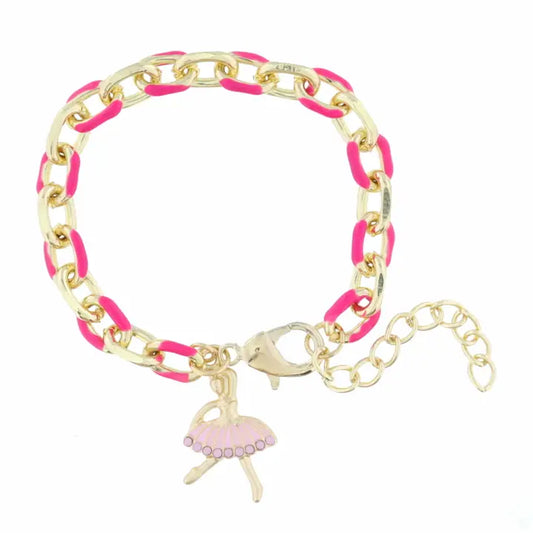 Jane Marie Pink Chain Ballerina Bracelet