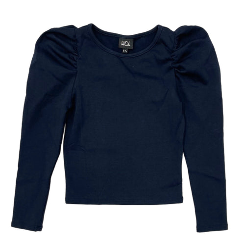 Little Olin Navy Puff Sleeve Top
