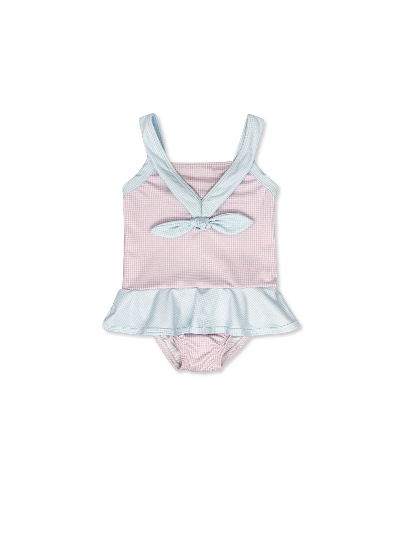 Lullaby Set Nora Swimsuit-Pink/Blue Mini Gingham
