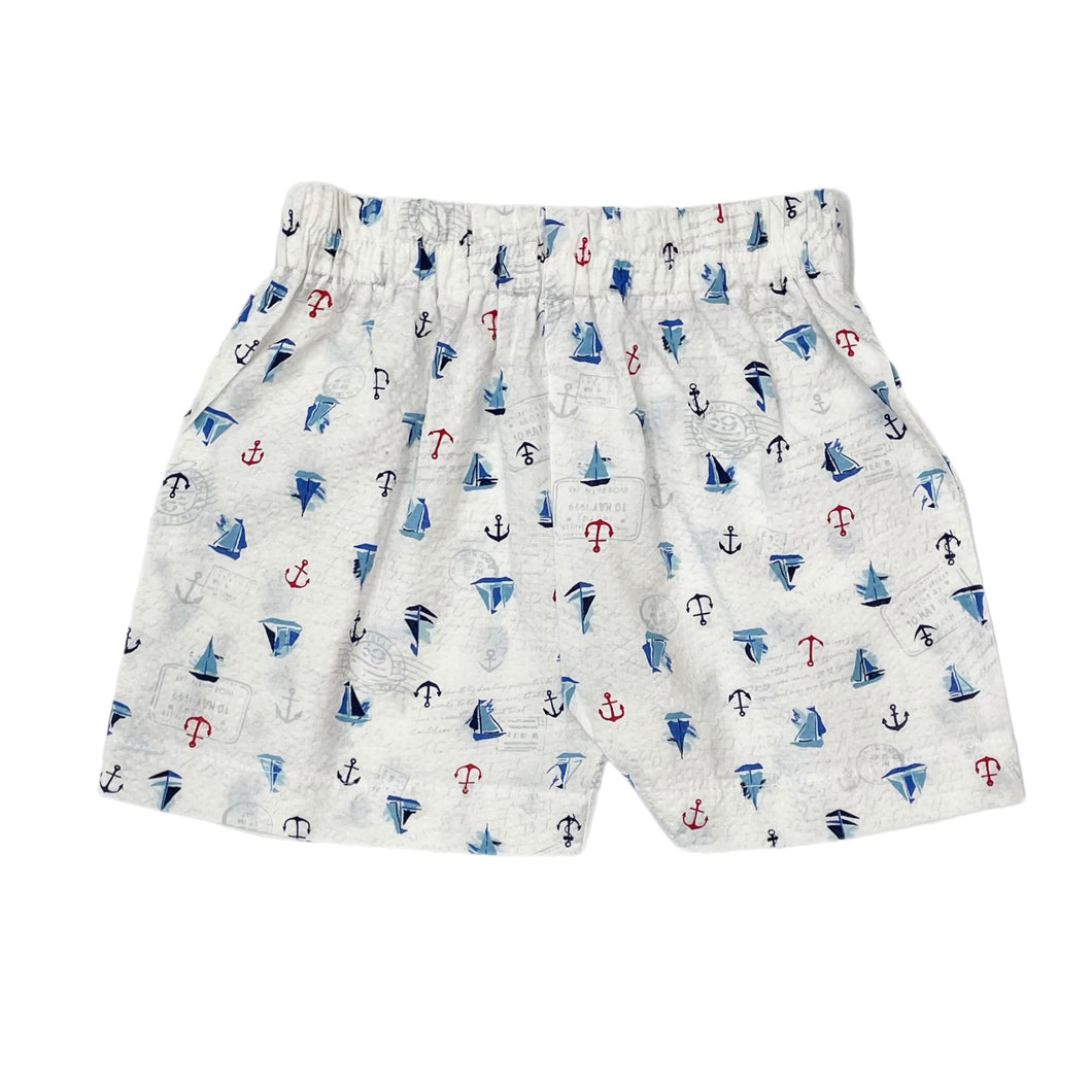 Funtasia Anchors/Boats Shorts-White