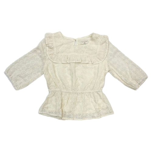 Hayden Cream 3/4 Sleeve Embroidered Blouse