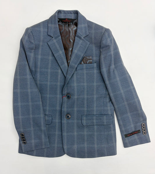 Leo & Zachary Boys Blazer Blue Dual Window Stretch