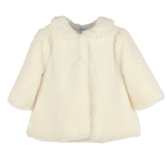 Luli & Me Cozy Fuzzy Long Coat-Ivory