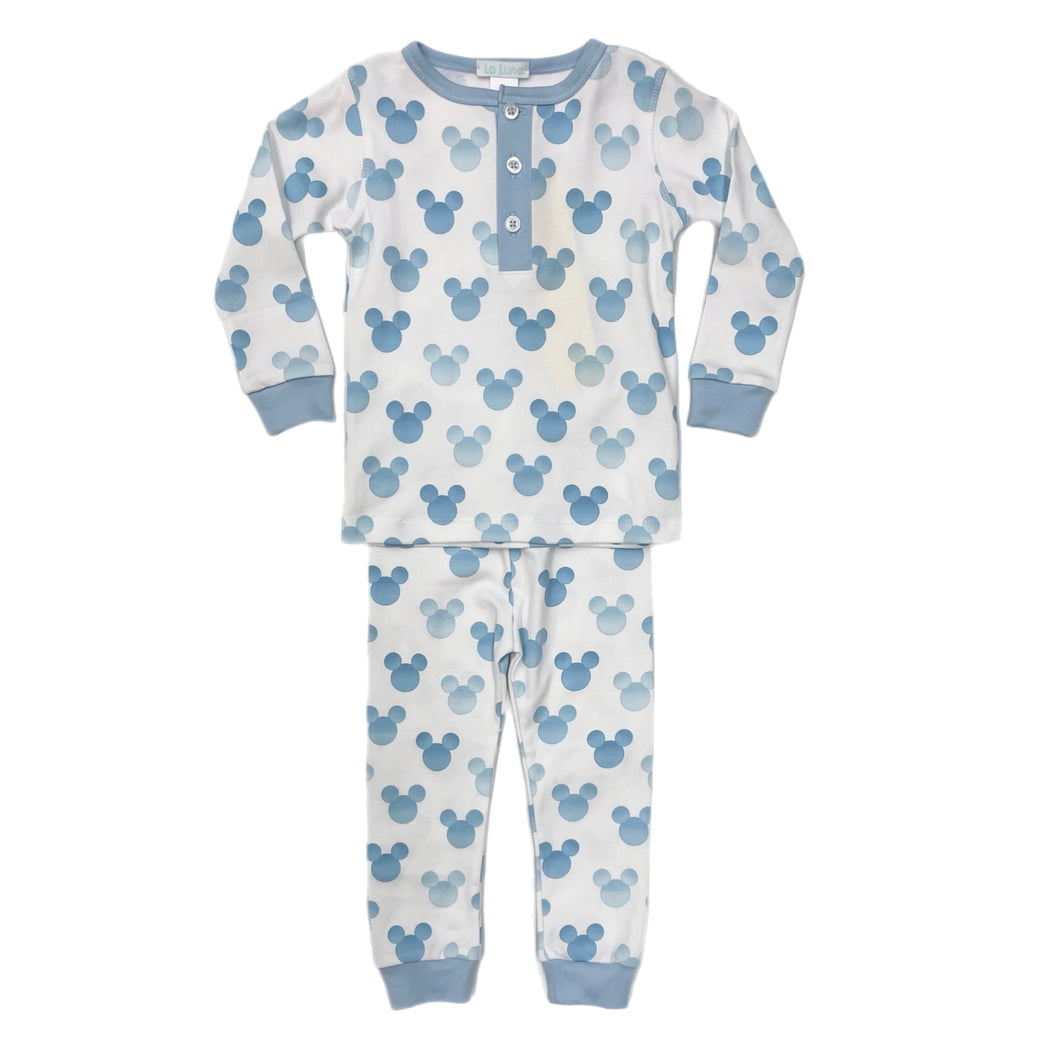 La Luna Pima Mickey PJ L/S Set-Blue