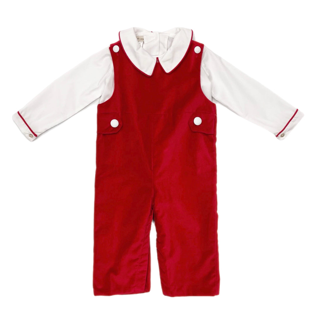 Marco & Lizzie Red Velvet Shortall Set