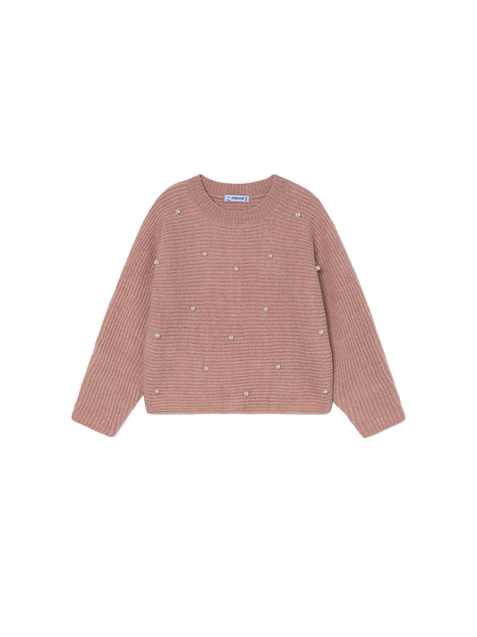 Mayoral Girls H. Quartz Pink Pearl Knit Sweater and Skirt Set