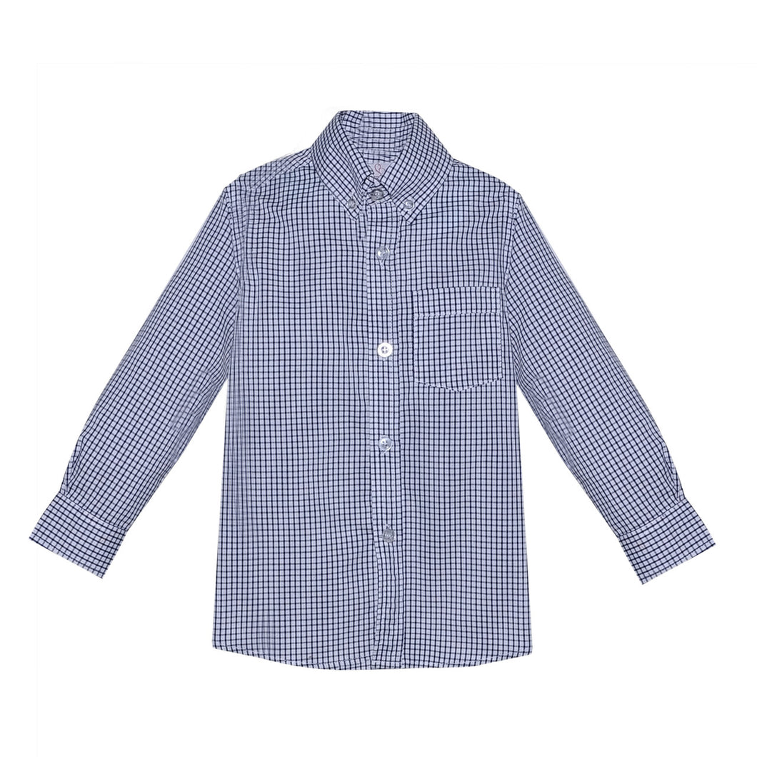 RN Arthur Button Down Shirt-Navy Square