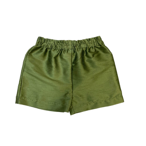 Funtasia Olive Shantung Shorts
