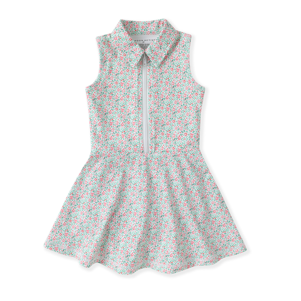 Swoon Baby Pink/Green Ditsy Floral Tennis Dress