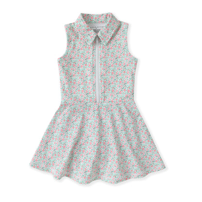 Swoon Baby Pink/Green Ditsy Floral Tennis Dress