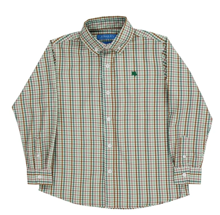 Bailey Boys Performance Button Down Shirt, Acorn Plaid