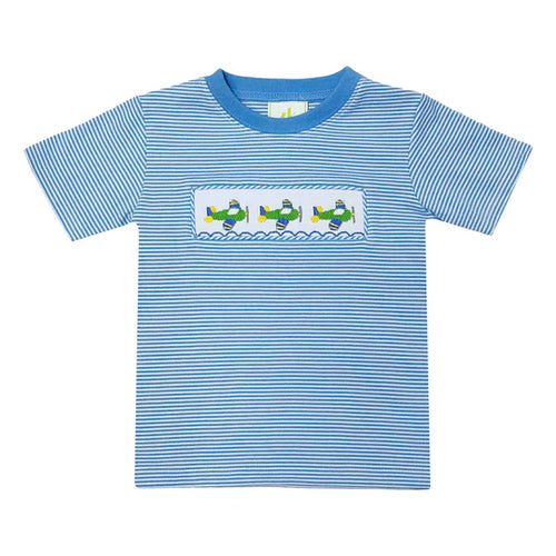 Zuccini Airplane Harry's Play Tee-Blue Stripe