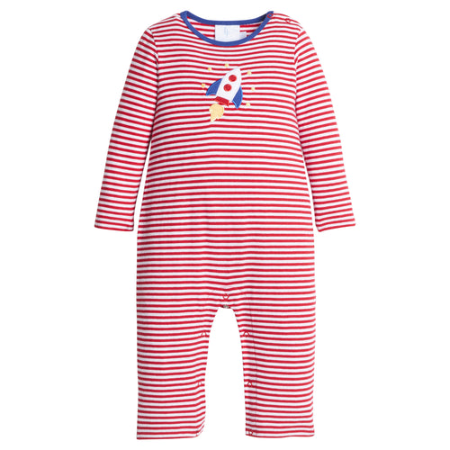 LE Rocket Applique Knit Romper