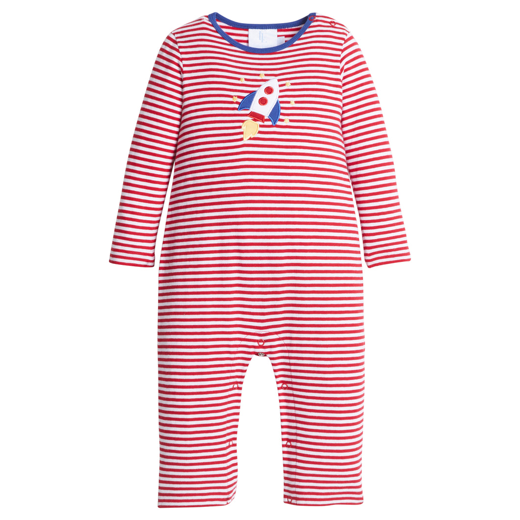 LE Rocket Applique Knit Romper