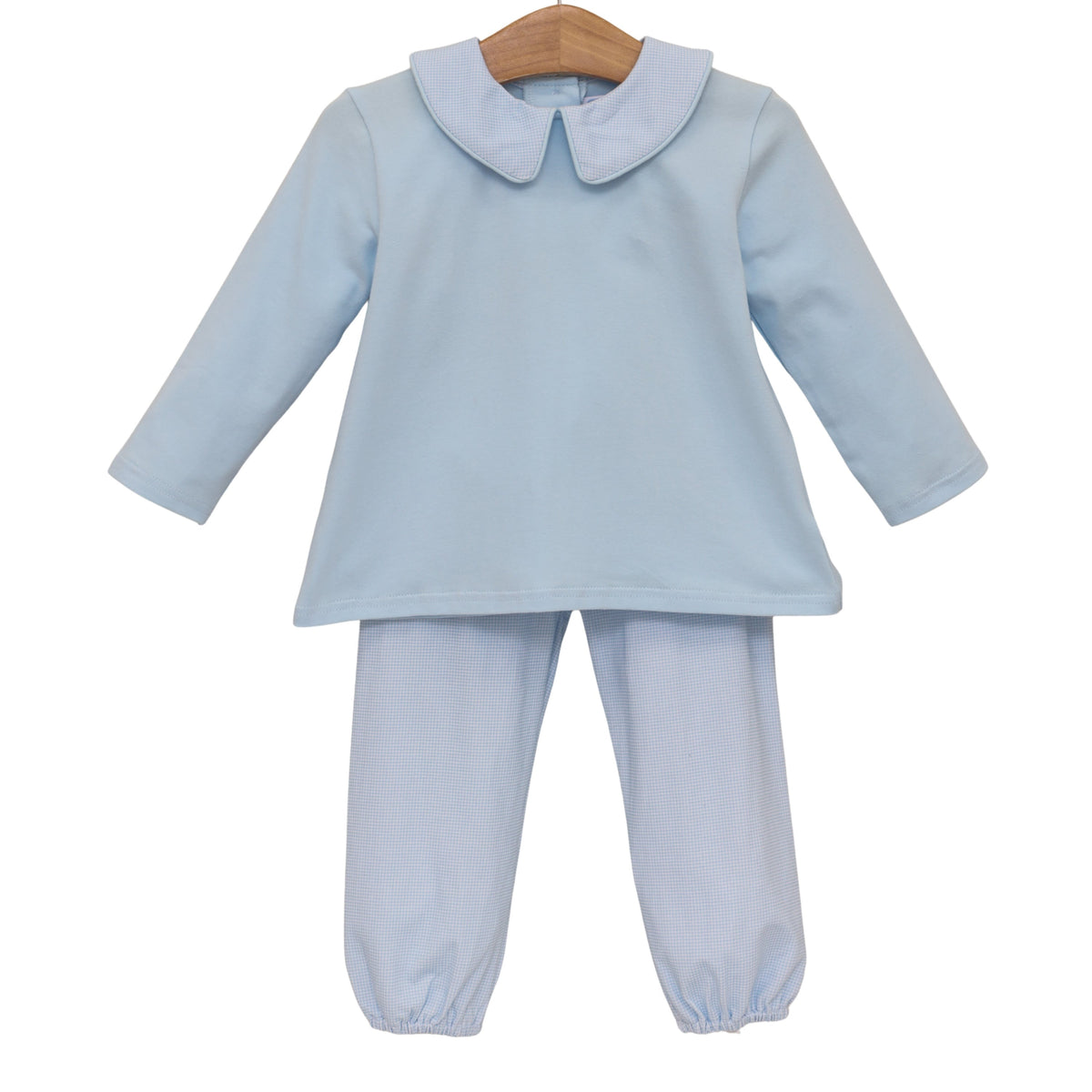 Trotter Street Archie Bloomer Pant Set-Lt. Blue Micro