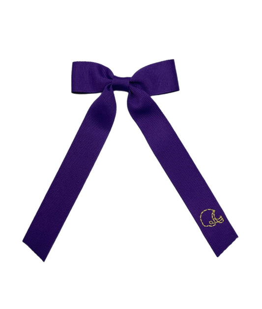 W & W Purple Helmet Bow w/ Tails