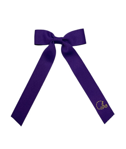 W & W Purple Helmet Bow w/ Tails