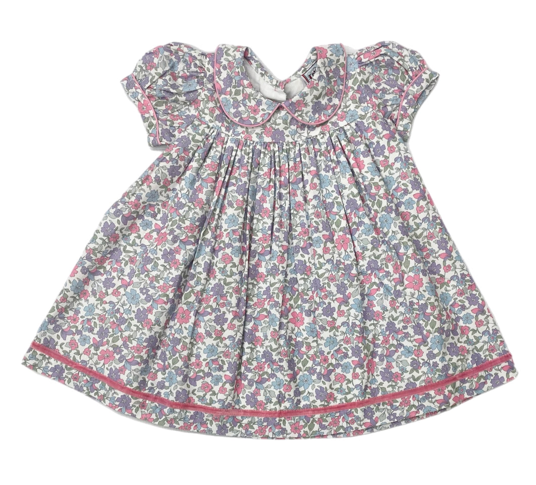 Cotton Kids Pink Floral Empire Dress