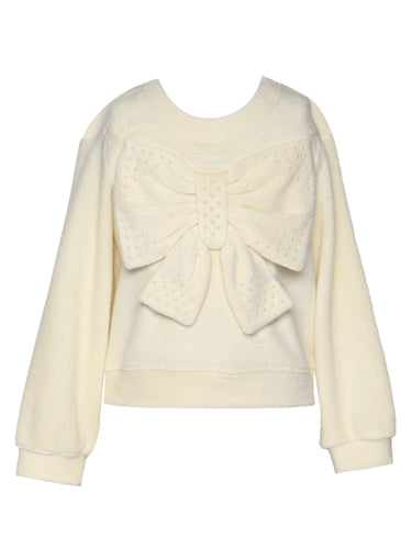 Hannah Banana L/S Sherpa Bow Top w/ Pearl
